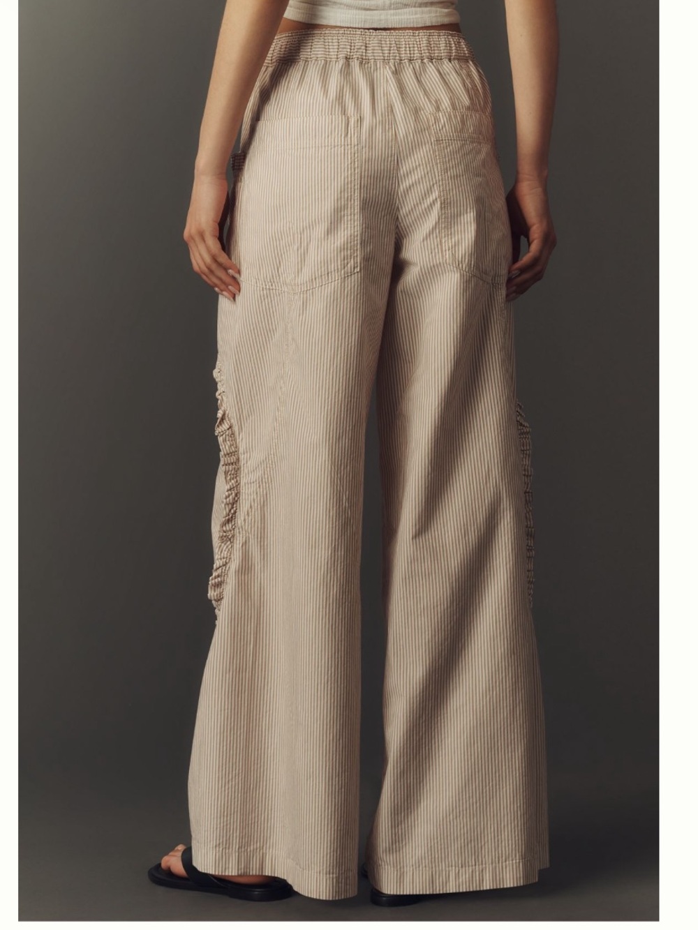 Pilcro Ruffle Easy Wide-Leg Pull-On Pants - Picture 3 of 9